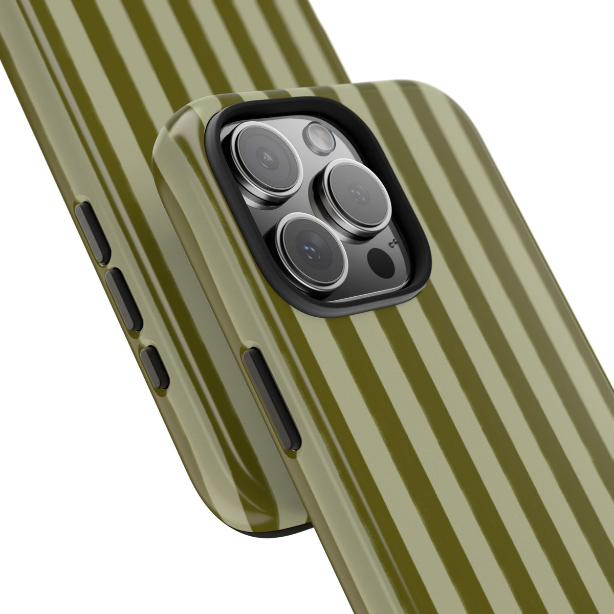 Tone on Tone Green Stripes IPhone Case