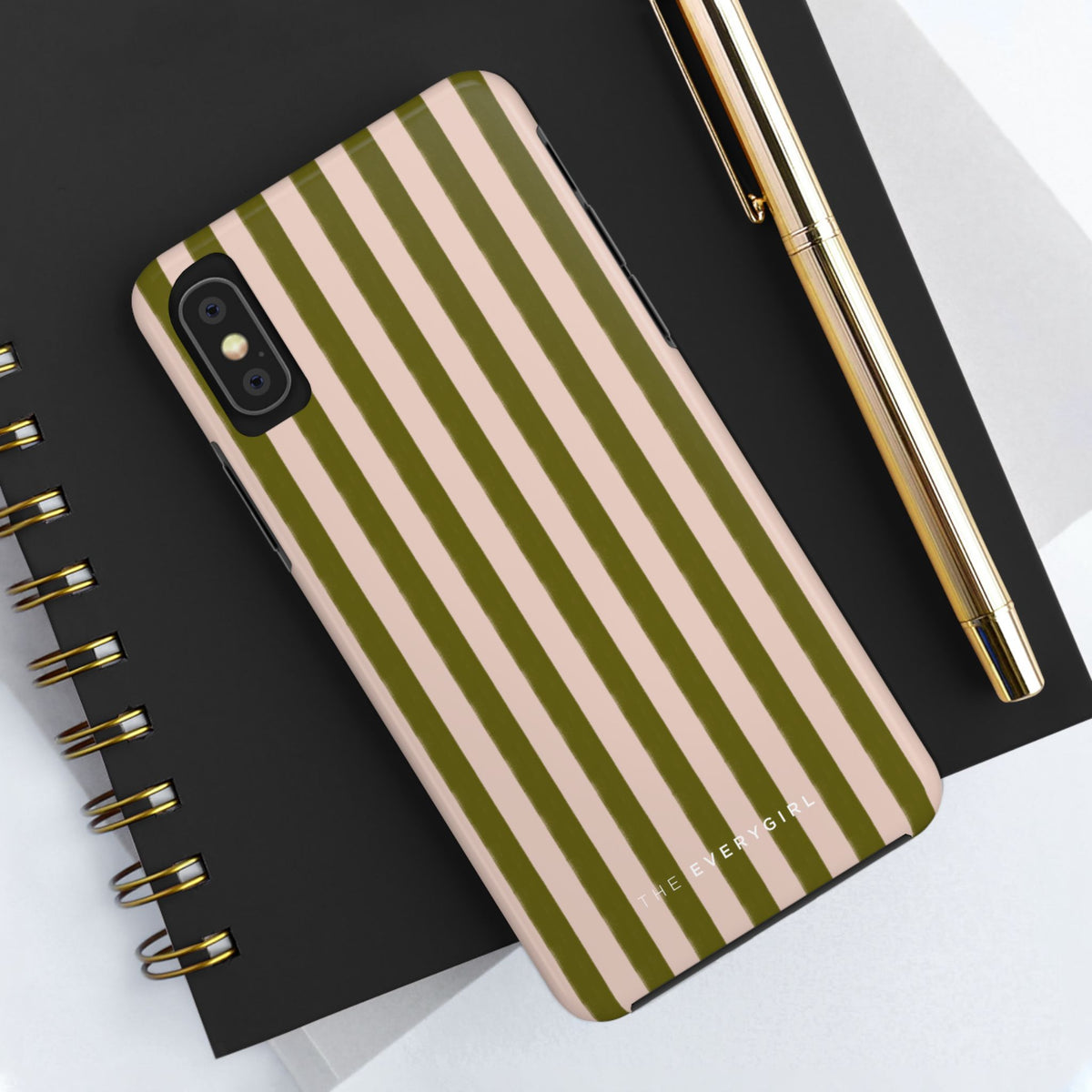 Green & Pink Stripes IPhone Case