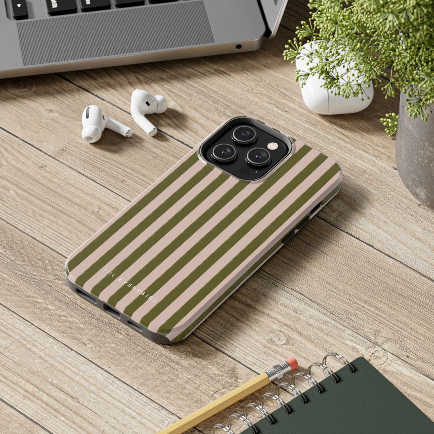 Green & Pink Stripes IPhone Case