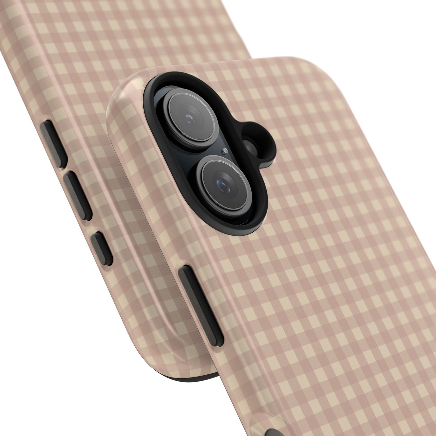Neutral Blush Gingham IPhone Case