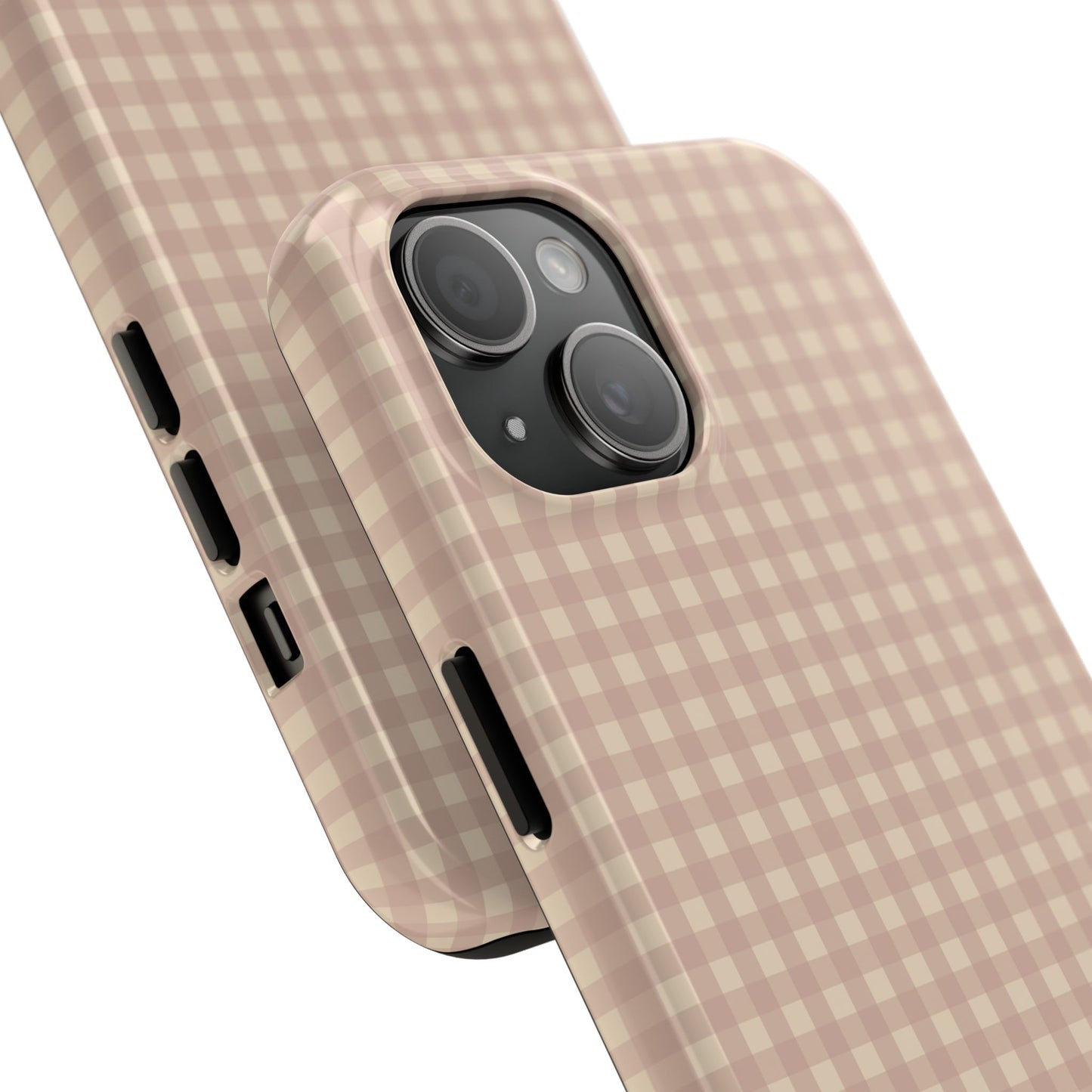 Neutral Blush Gingham IPhone Case