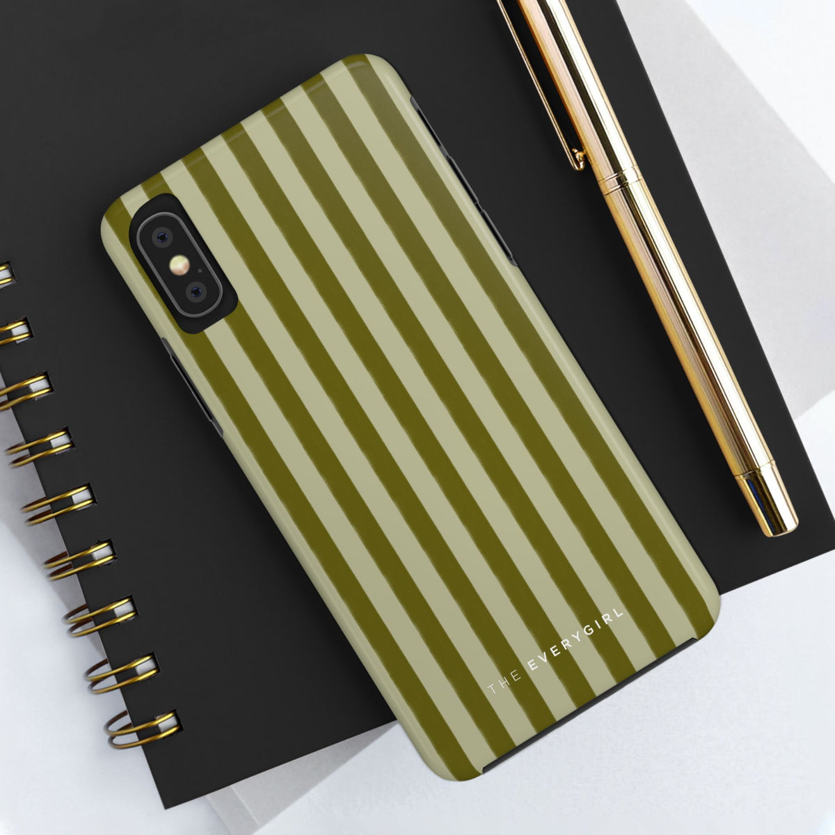 Tone on Tone Green Stripes IPhone Case