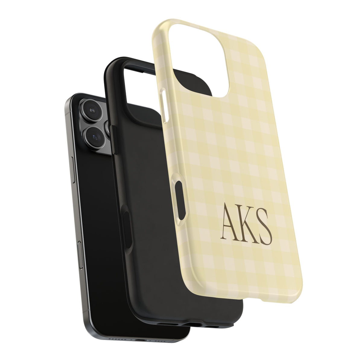 Customizable Yellow Gingham Phone Case