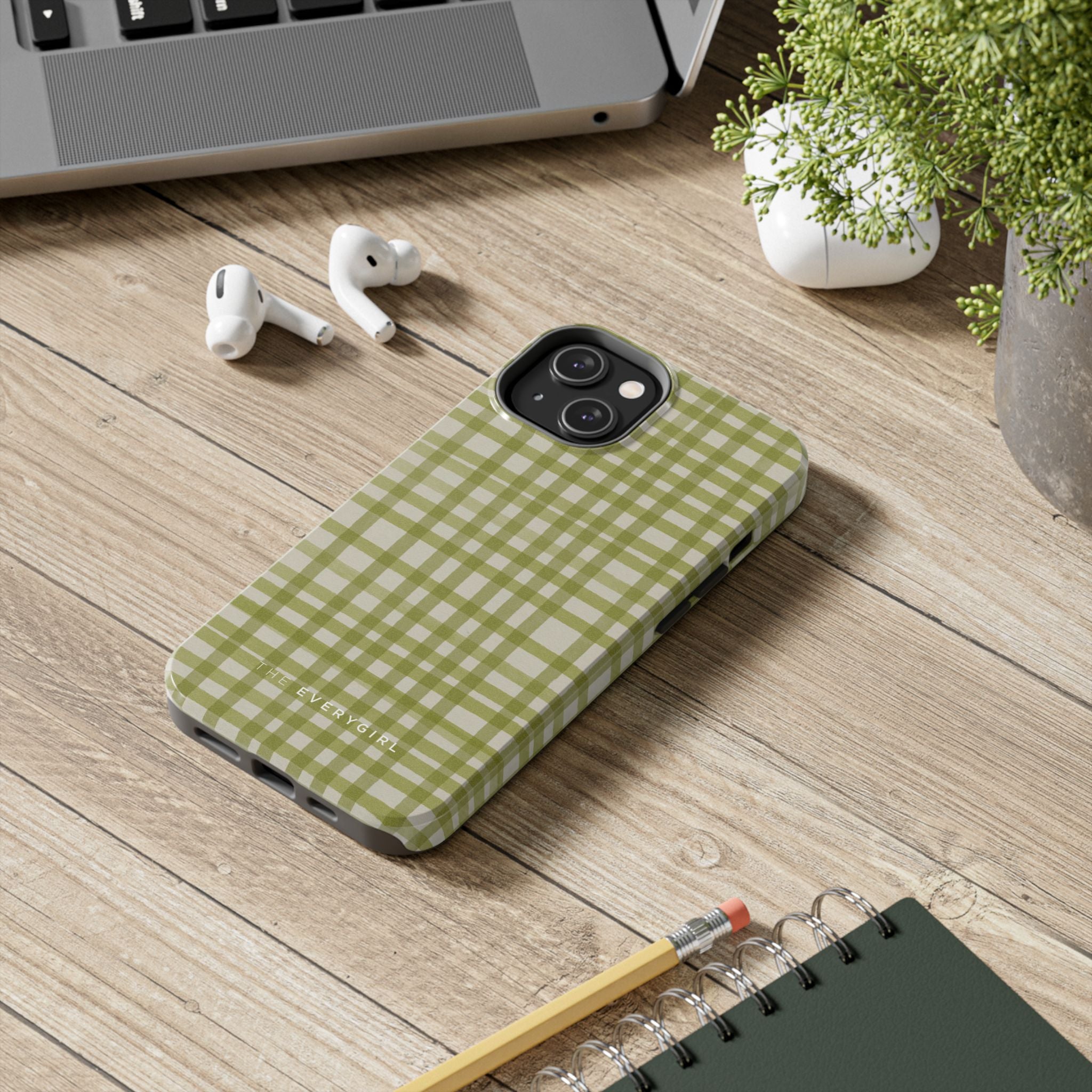Green Gingham Phone Case
