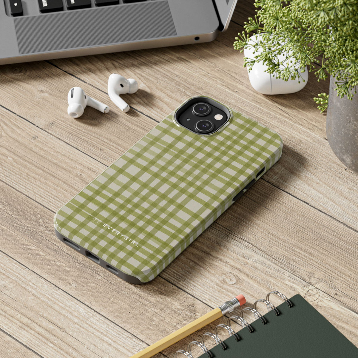 Green Gingham Phone Case