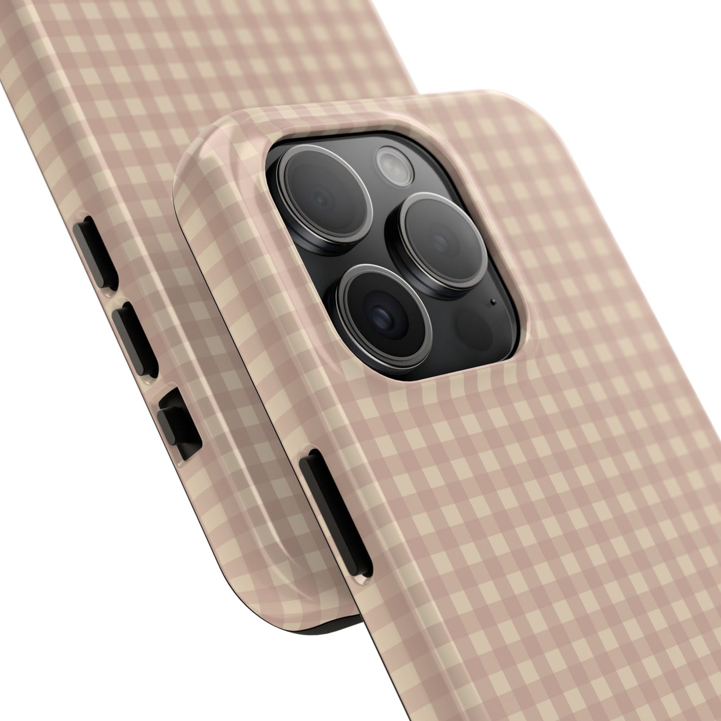 Neutral Blush Gingham IPhone Case