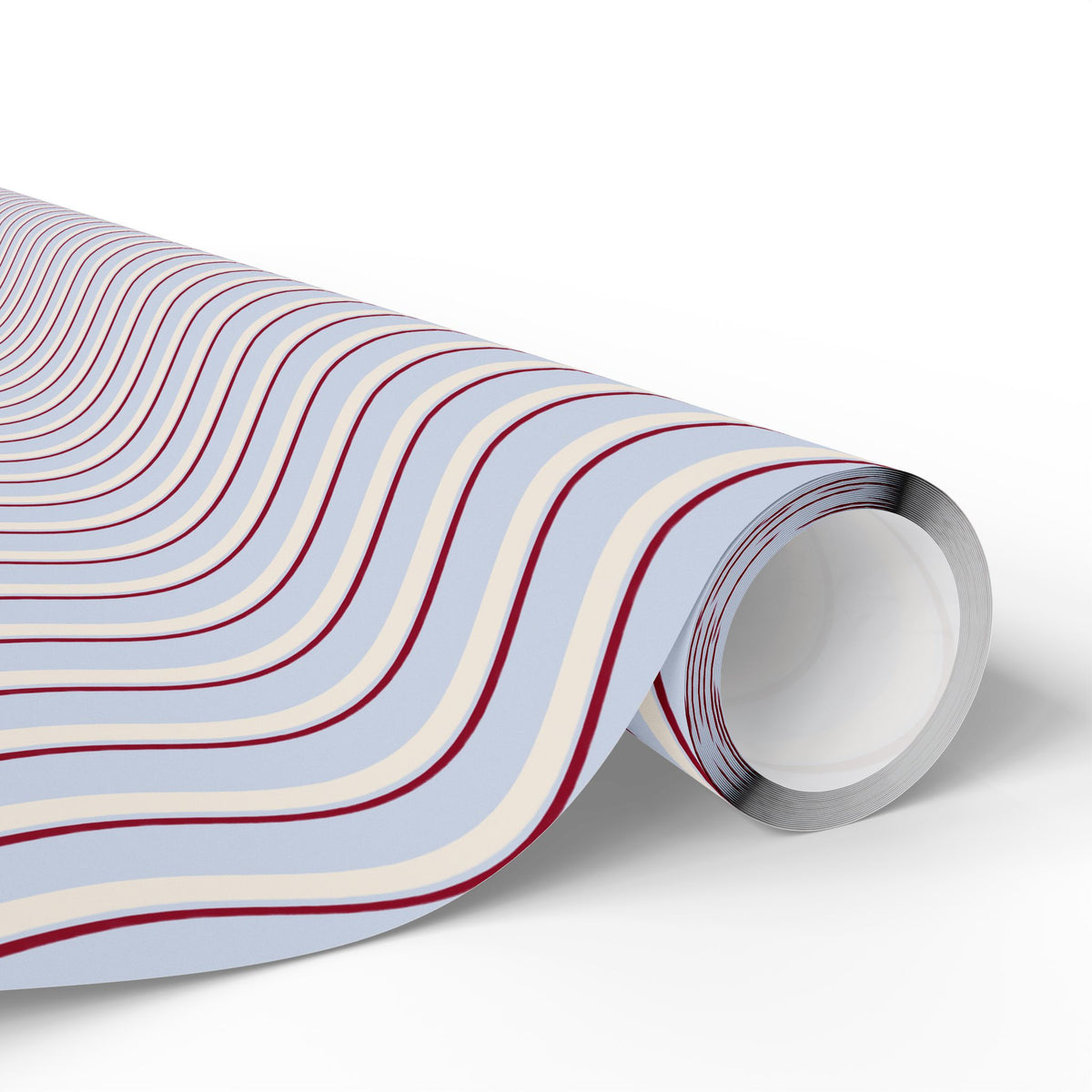 Wavy Blue & Red Wrapping Paper