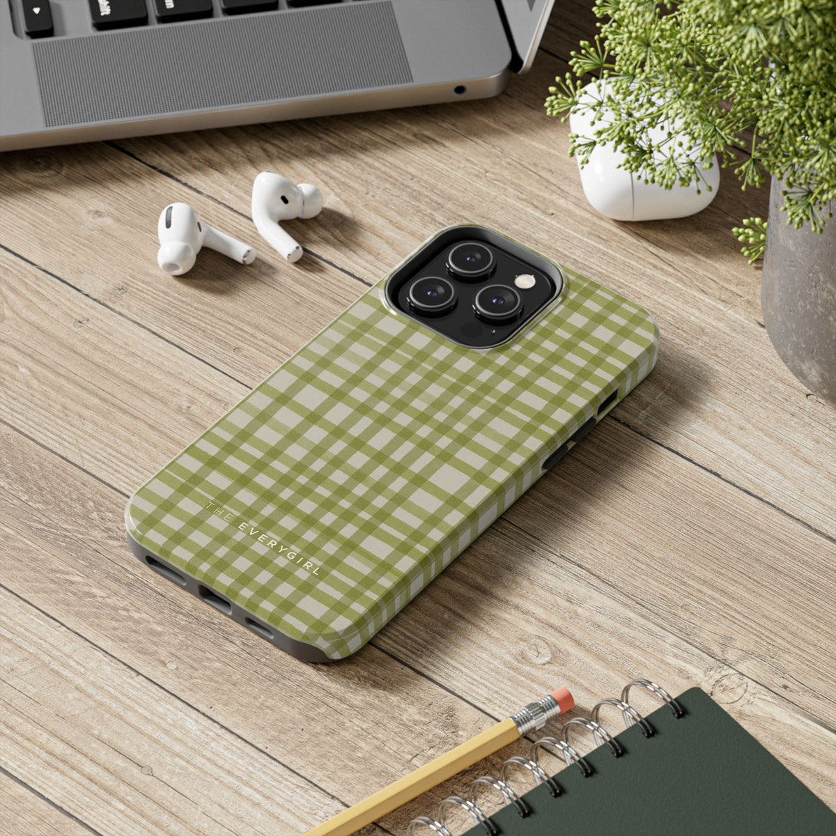 Green Gingham Phone Case