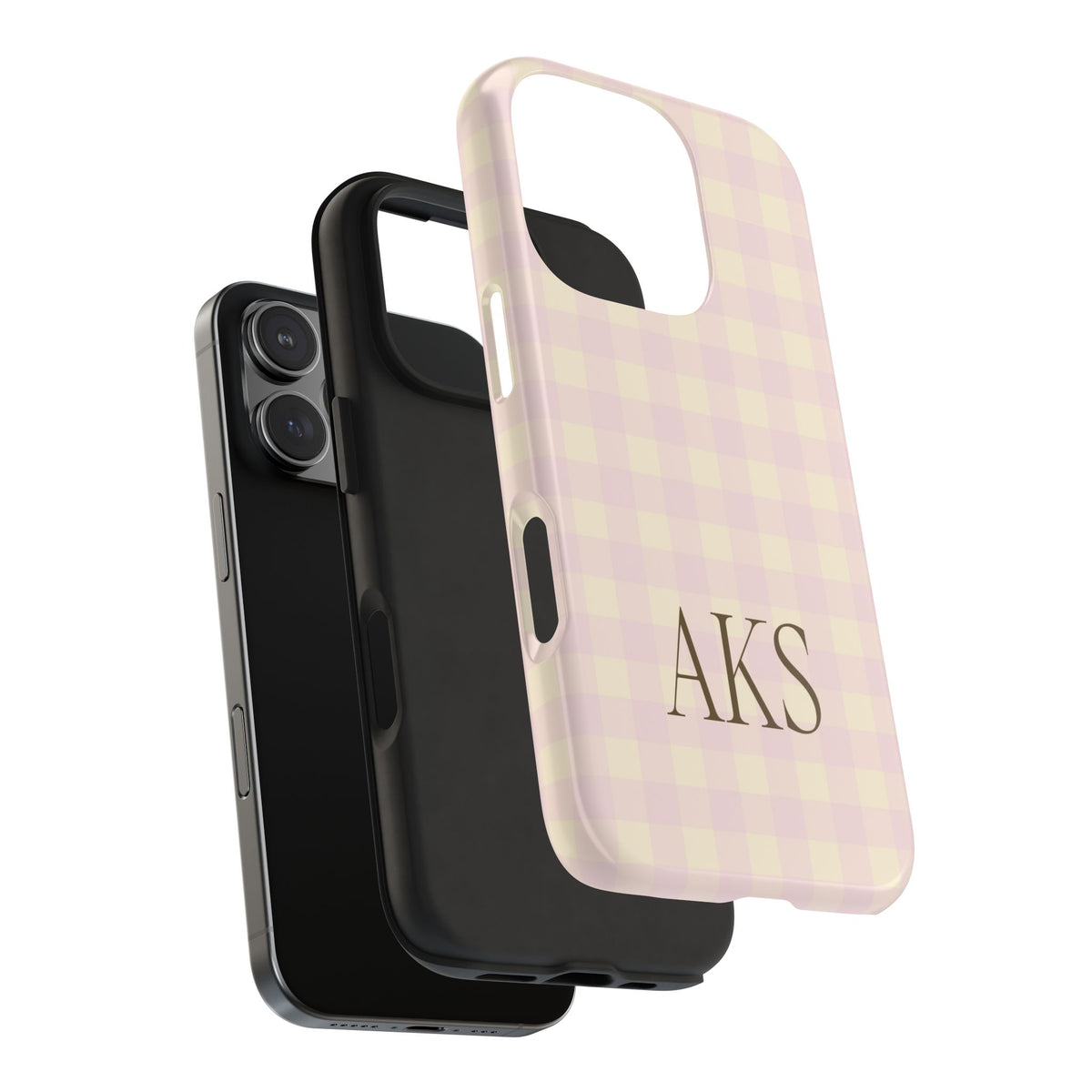 Customizable Pink & Yellow Gingham Phone Case