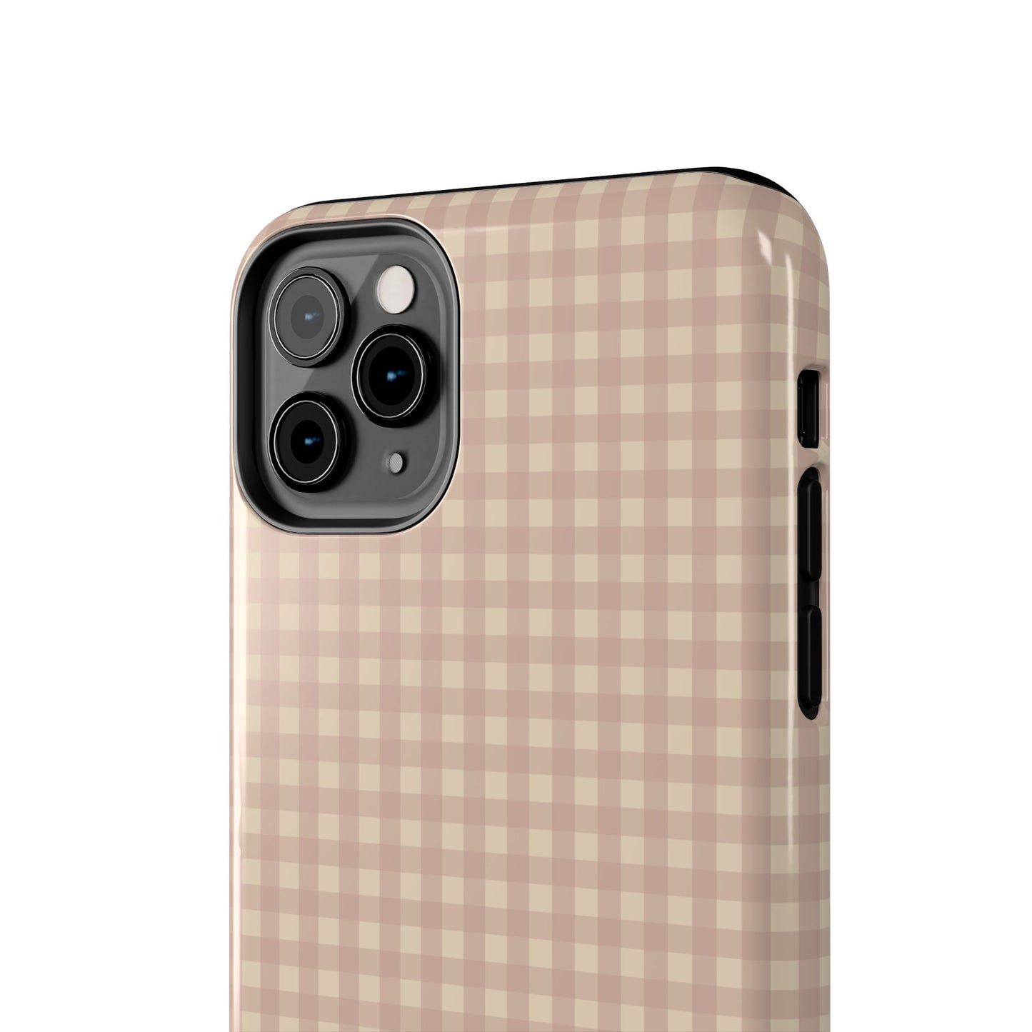 Neutral Blush Gingham IPhone Case