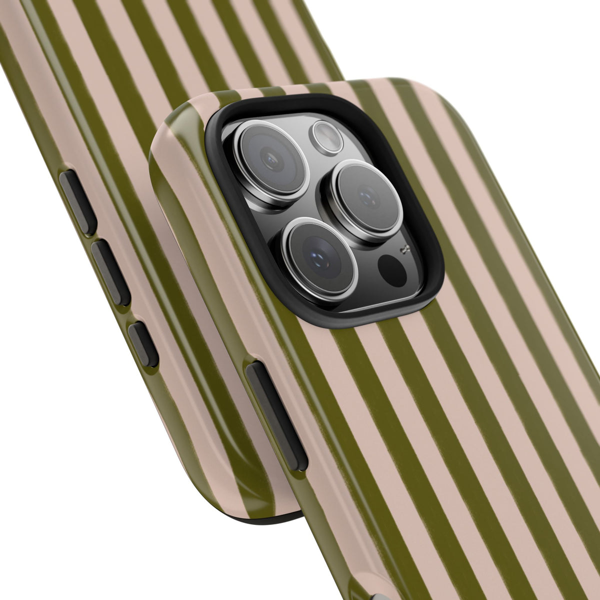 Green & Pink Stripes IPhone Case