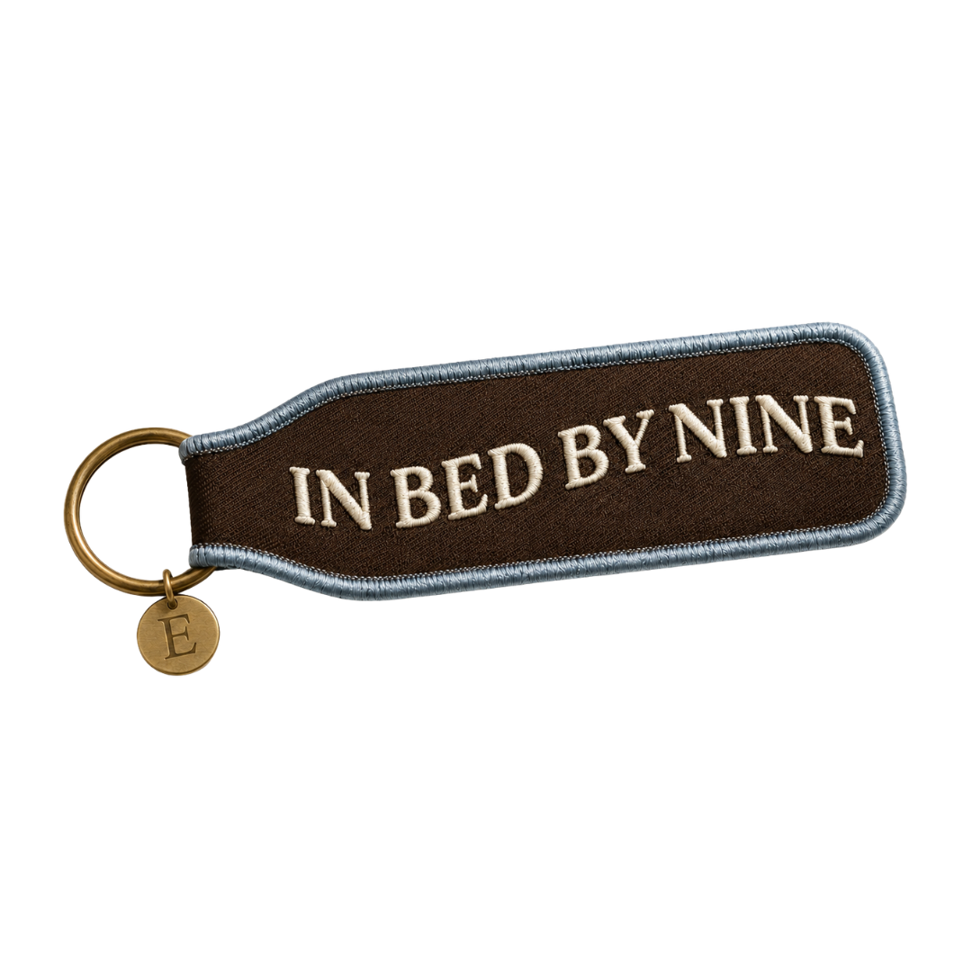 In Bed By Nine Keychain