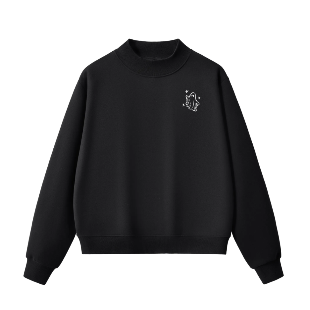 Ghost Mock-Neck Crew Sweatshirt
