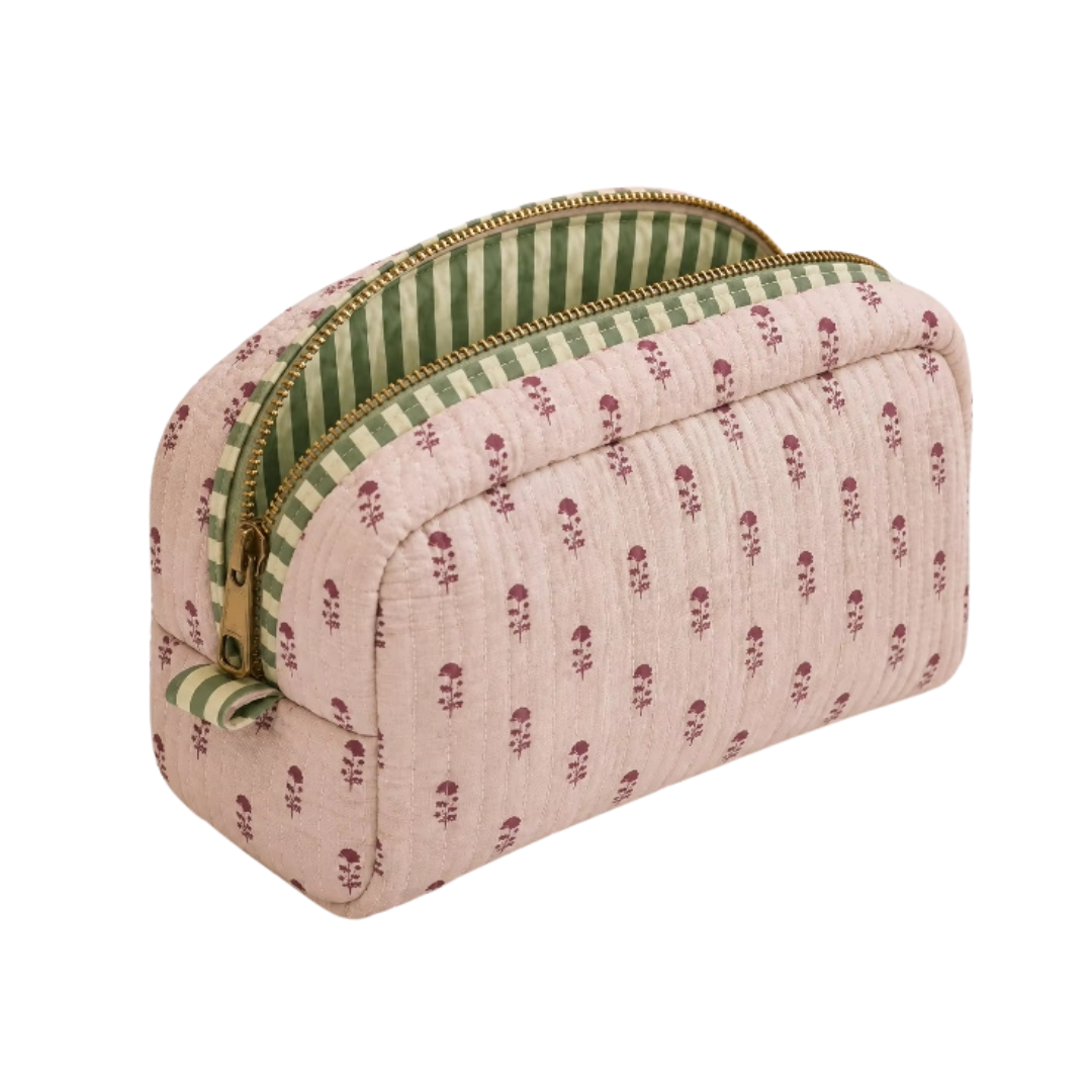 Green & Pink Essentials Pouch
