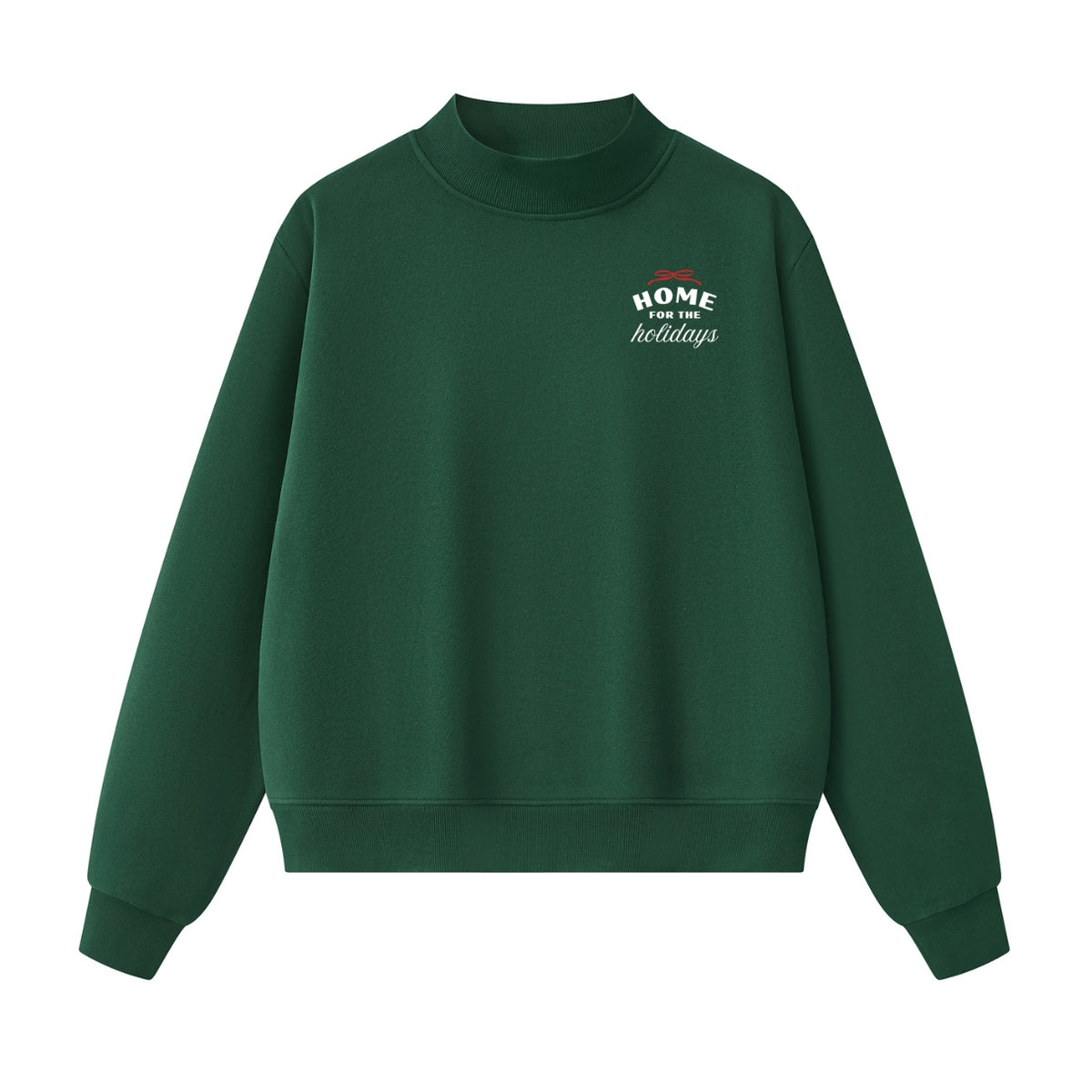 Holiday Bow Mock-Neck Sweatshirt