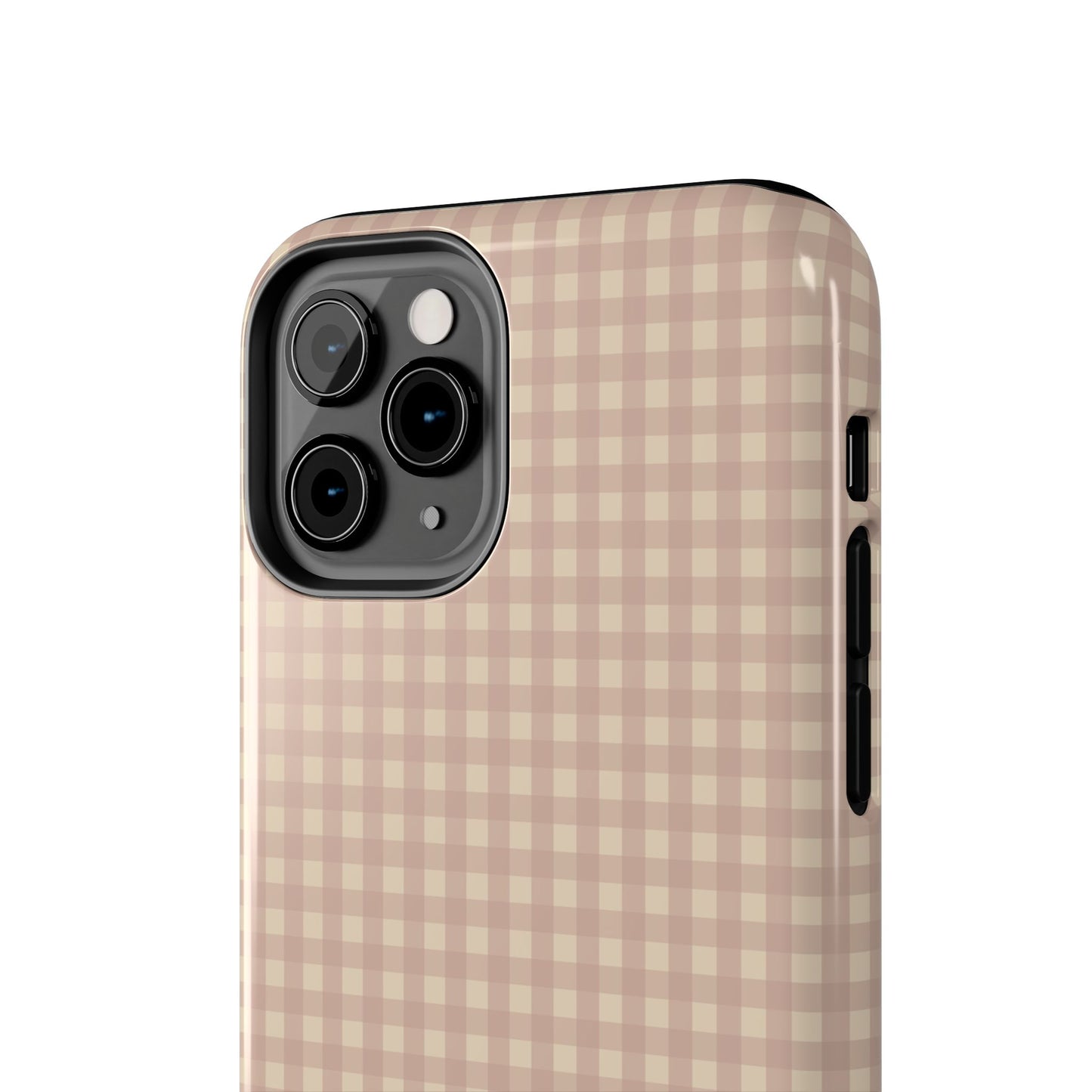 Neutral Blush Gingham IPhone Case
