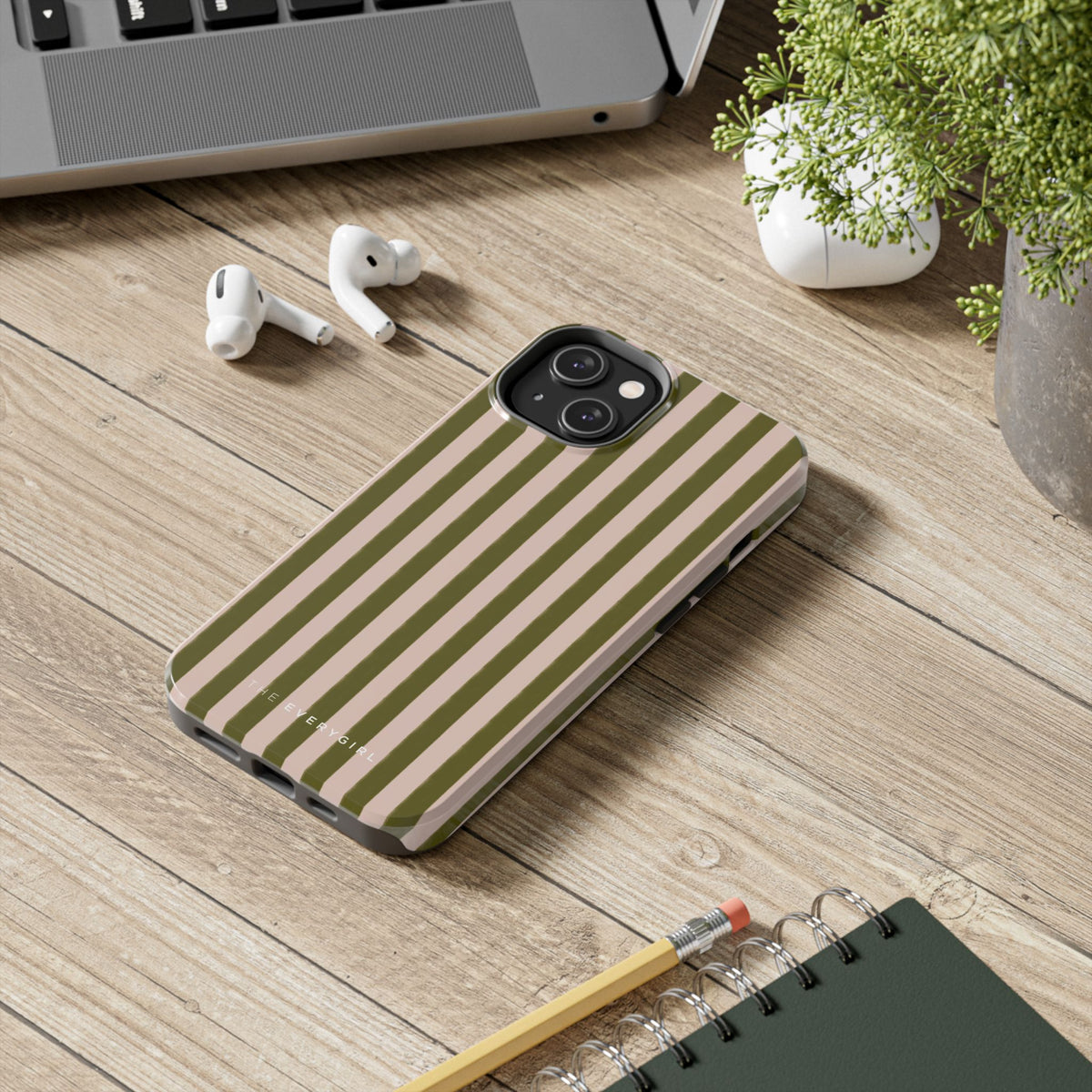 Green & Pink Stripes IPhone Case