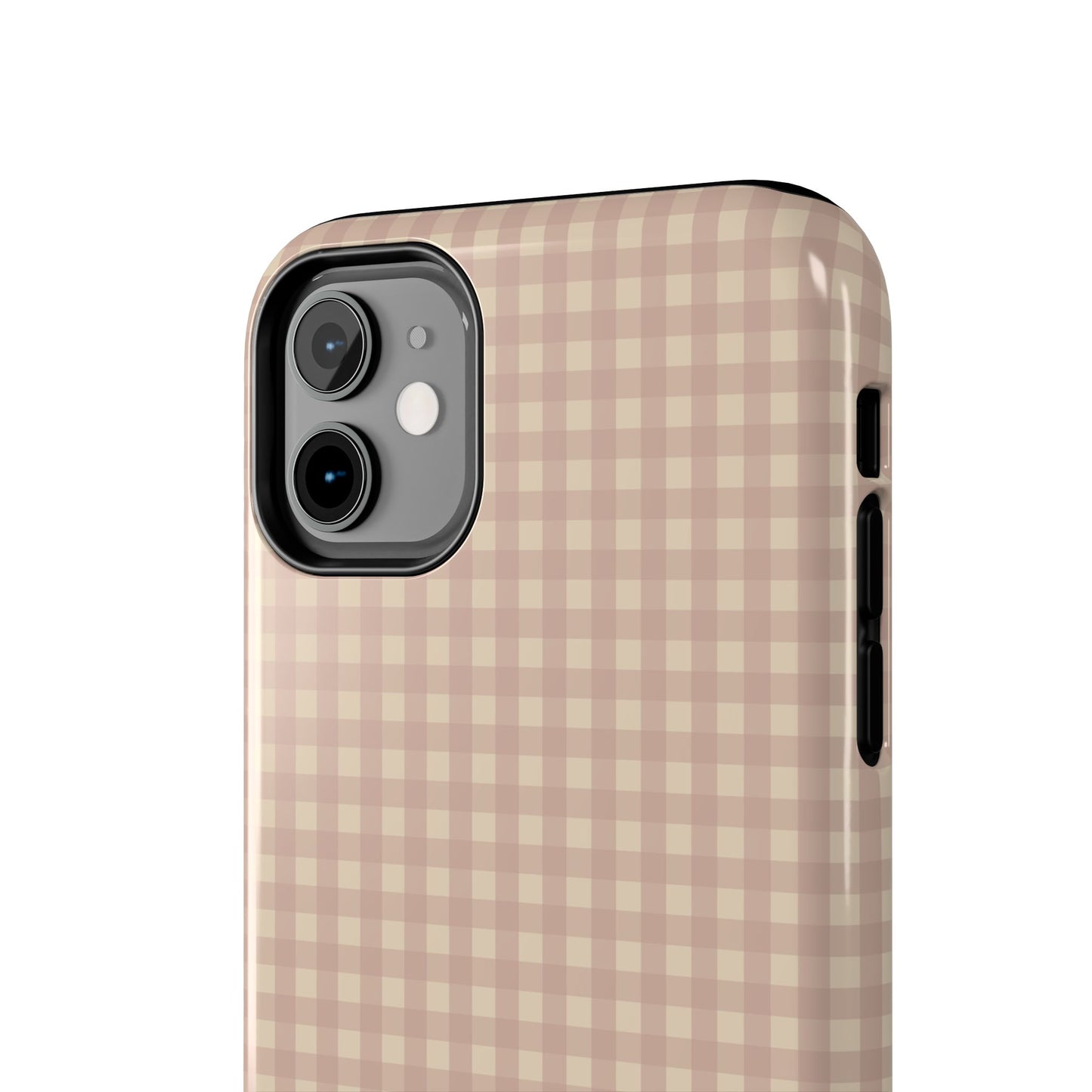 Neutral Blush Gingham IPhone Case