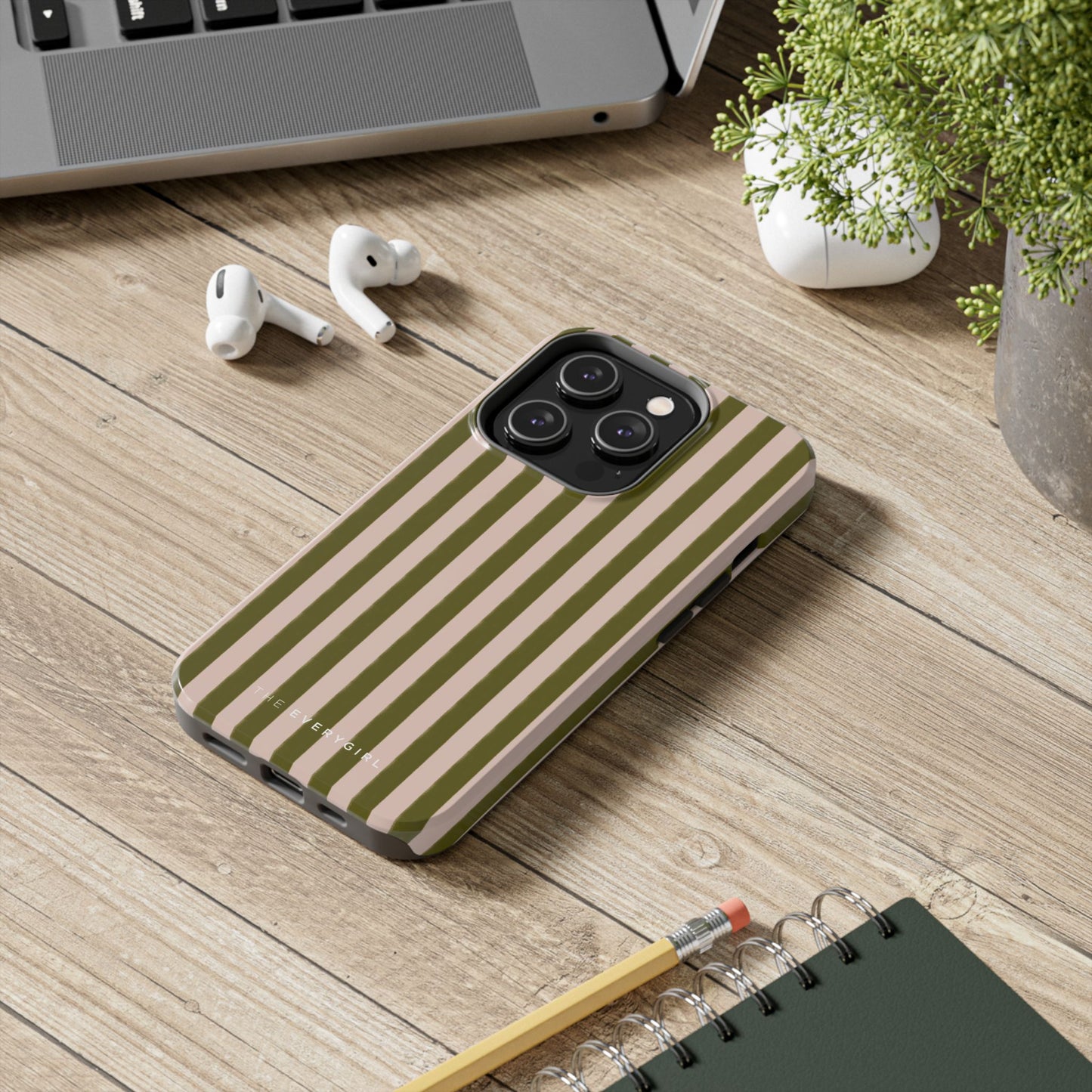 Green & Pink Stripes IPhone Case