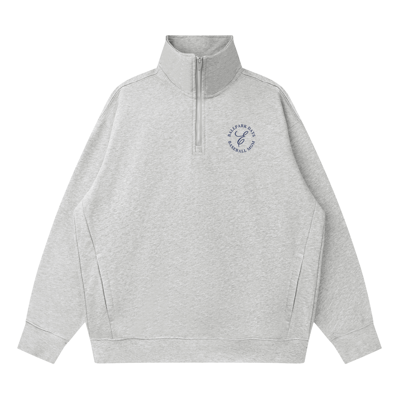 Baseball Mom Navy Half Zip Sweatshirt