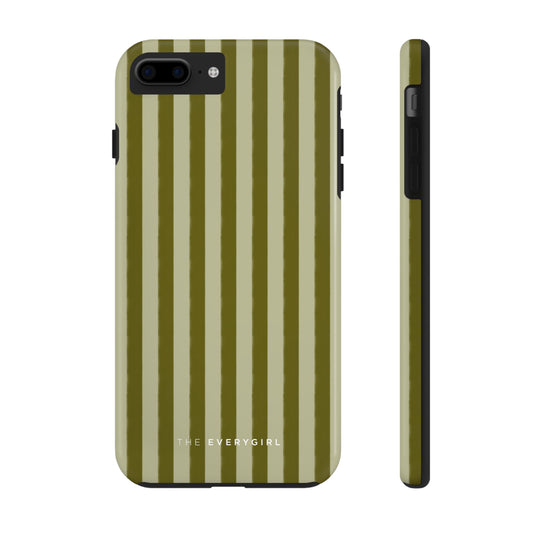 Tone on Tone Green Stripes IPhone Case