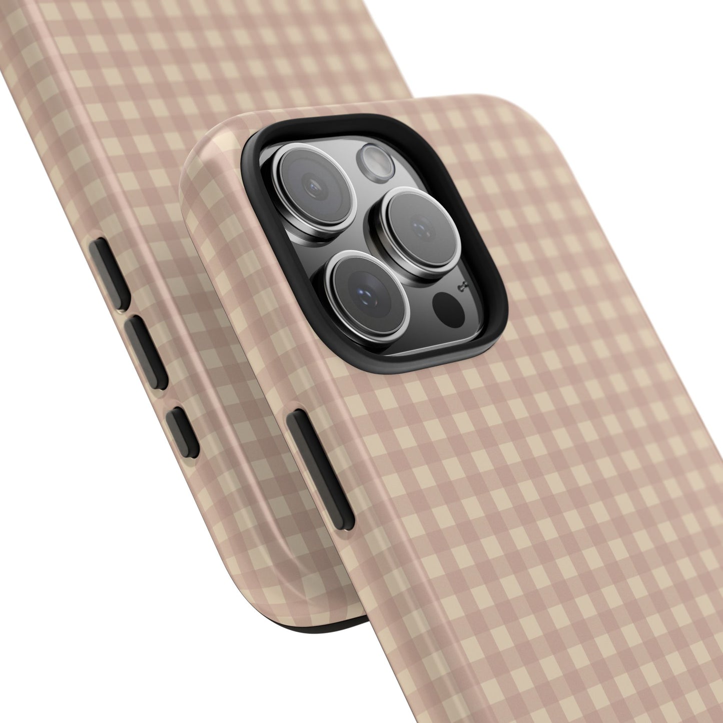 Neutral Blush Gingham IPhone Case