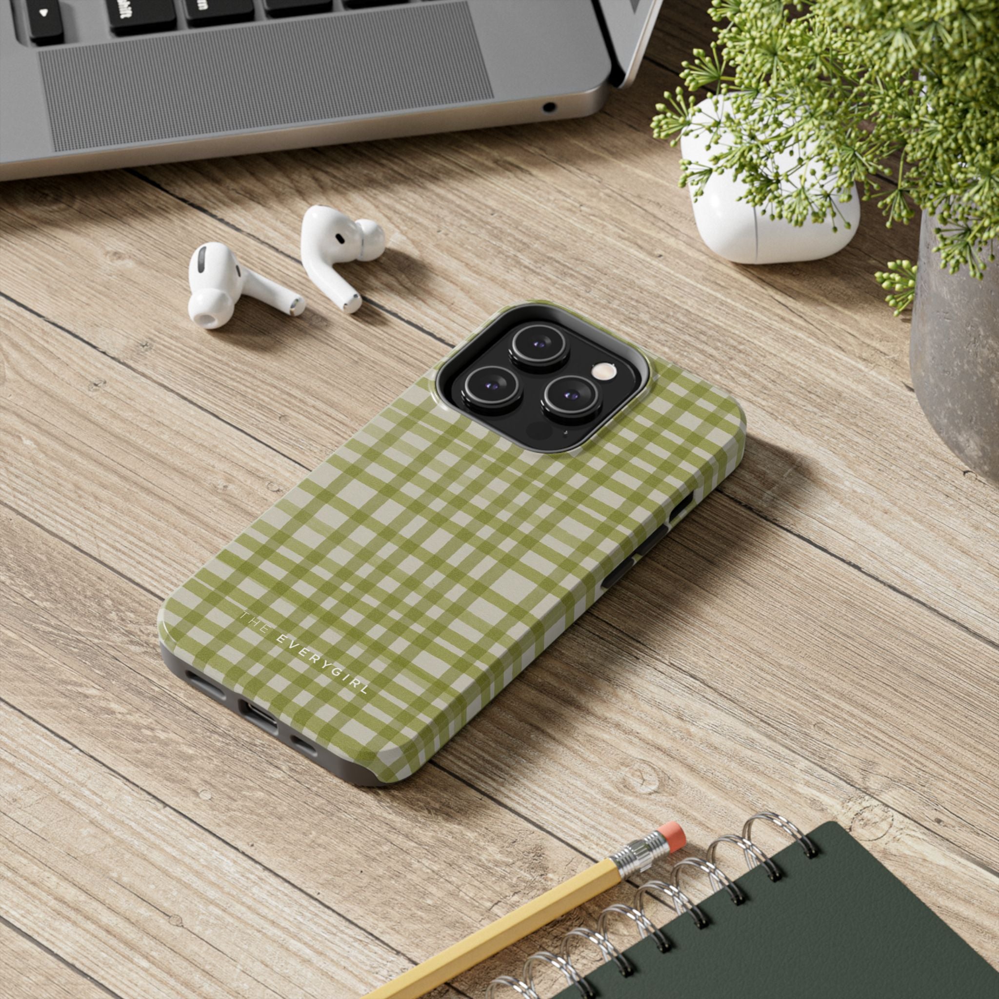 Green Gingham Phone Case
