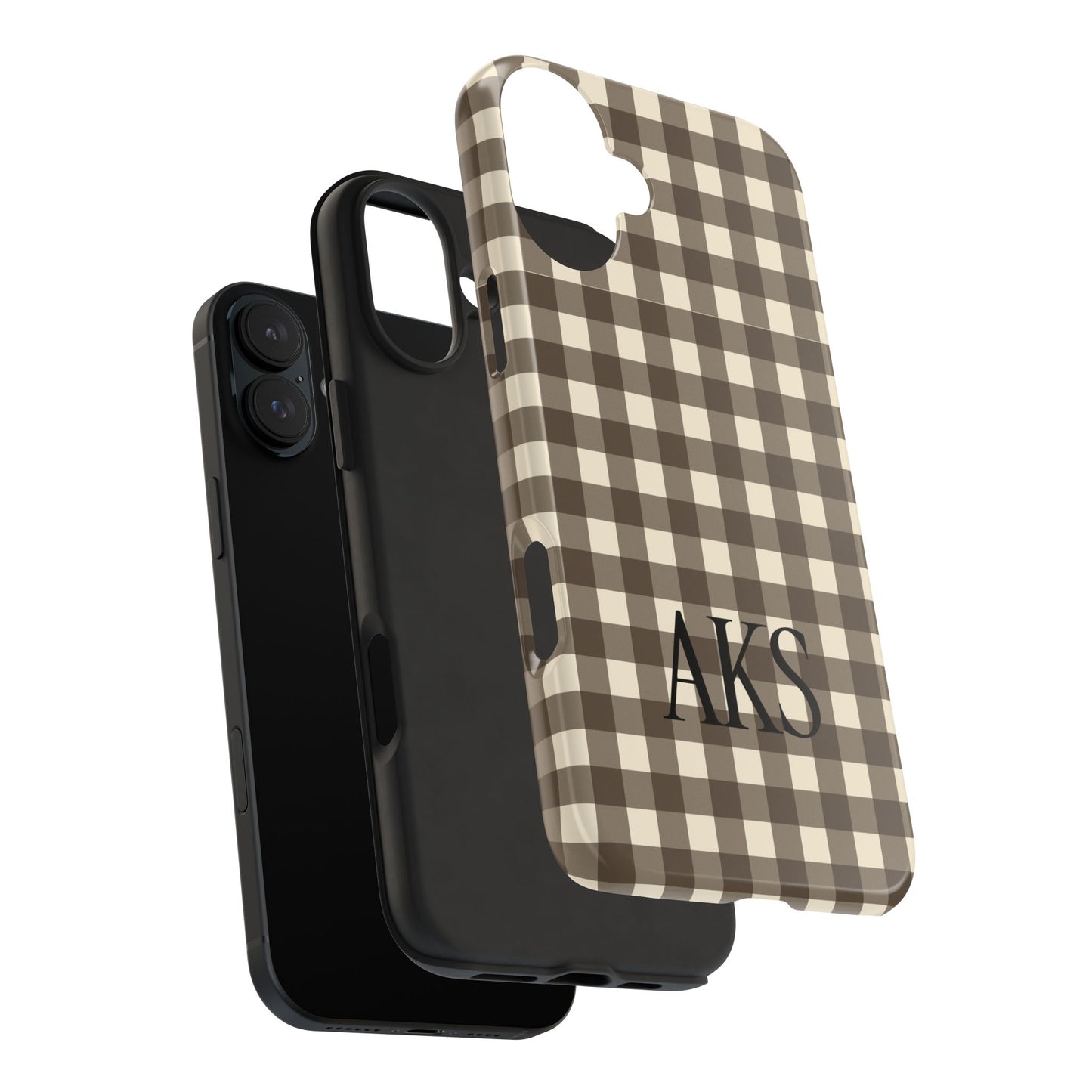 Customizable Brown Gingham Phone Case
