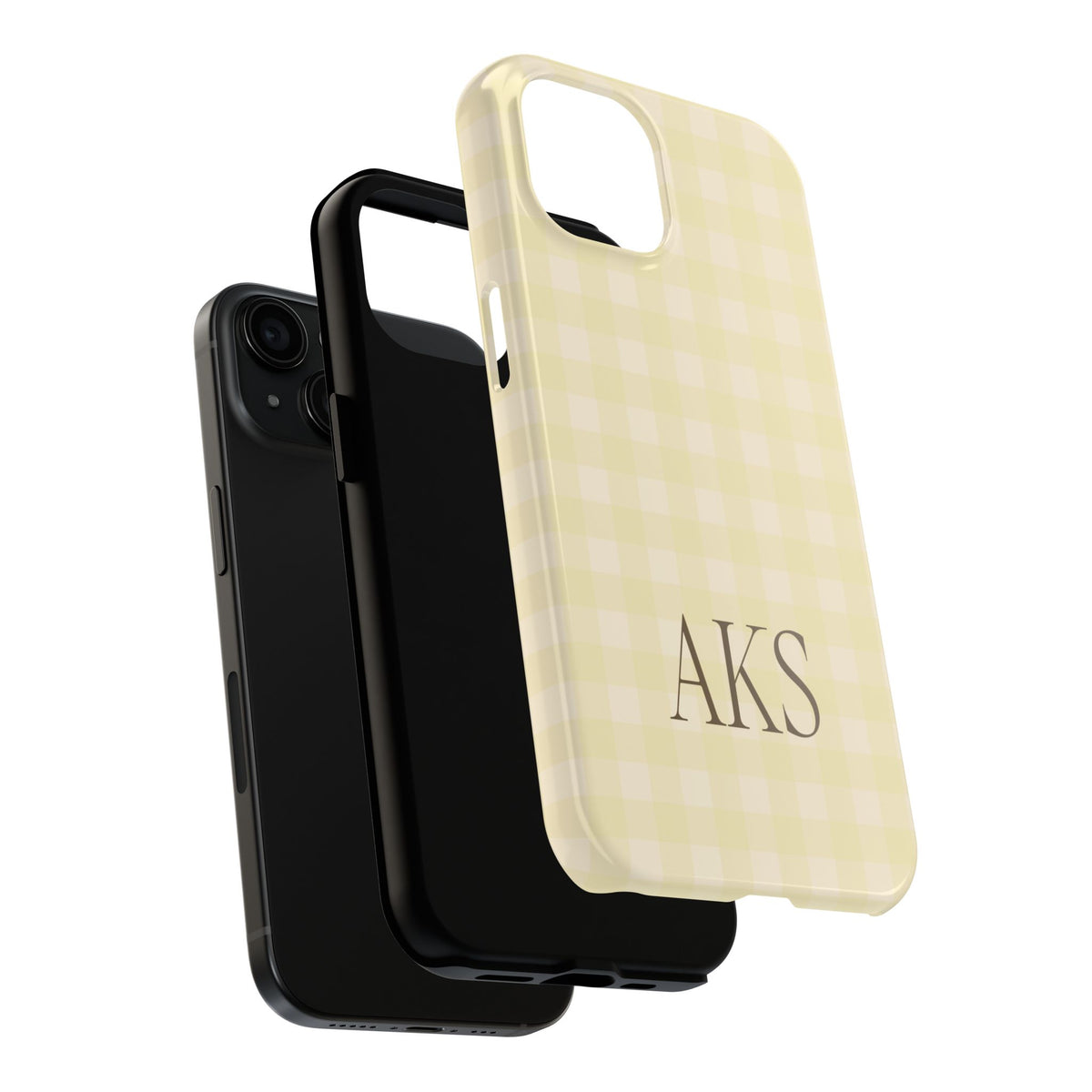 Customizable Yellow Gingham Phone Case