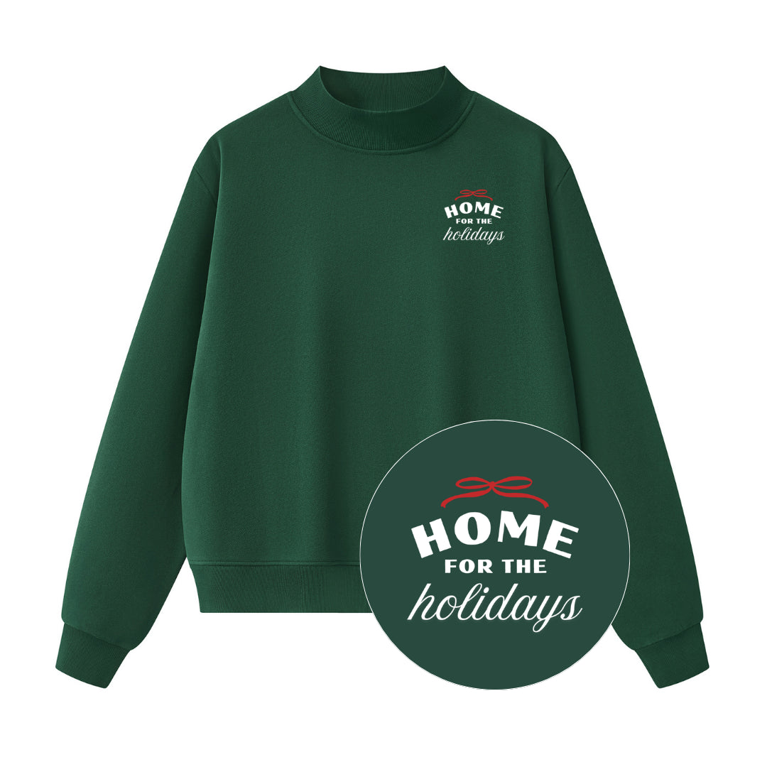 Holiday Bow Mock-Neck Sweatshirt