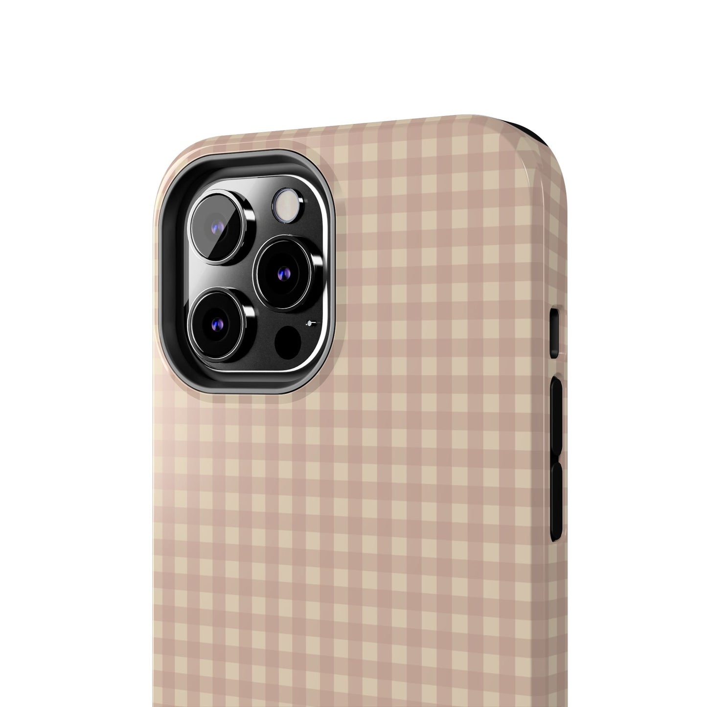 Neutral Blush Gingham IPhone Case