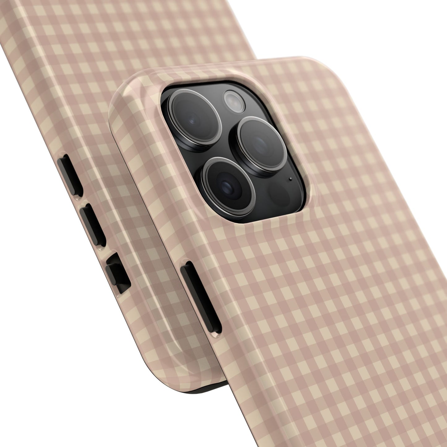 Neutral Blush Gingham IPhone Case