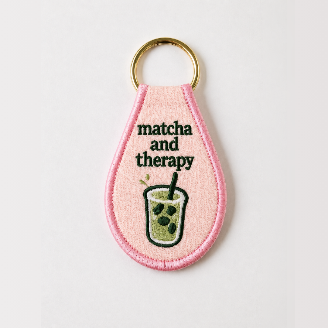 Matcha & Therapy Keychain