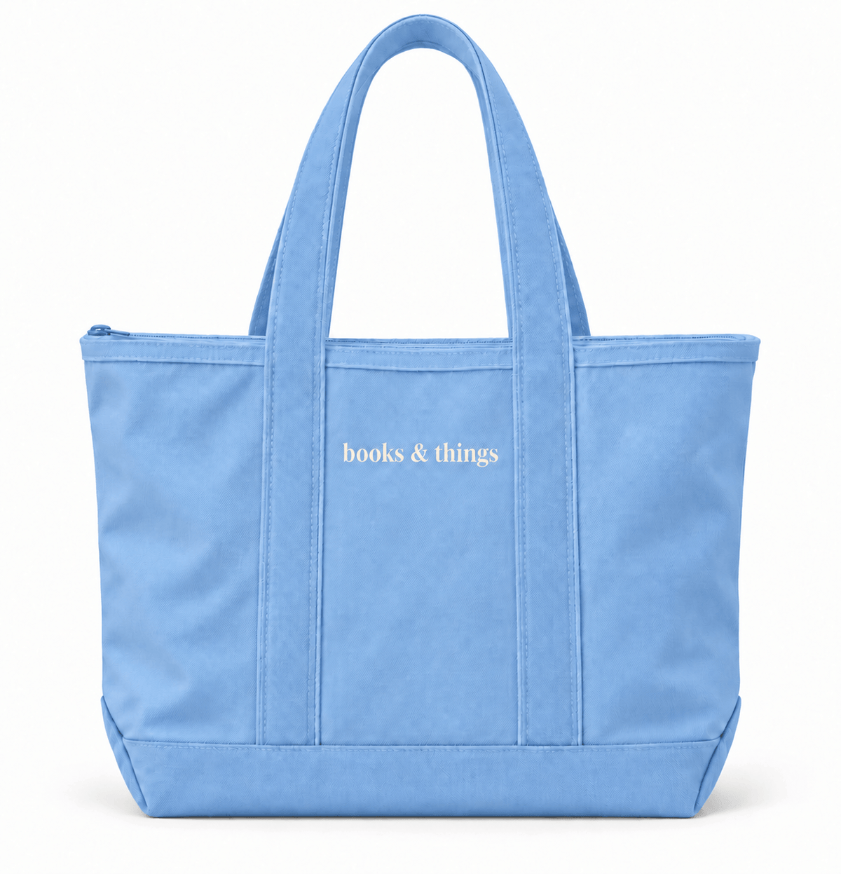 Parisian Blue "Books & Things" Tote Bag