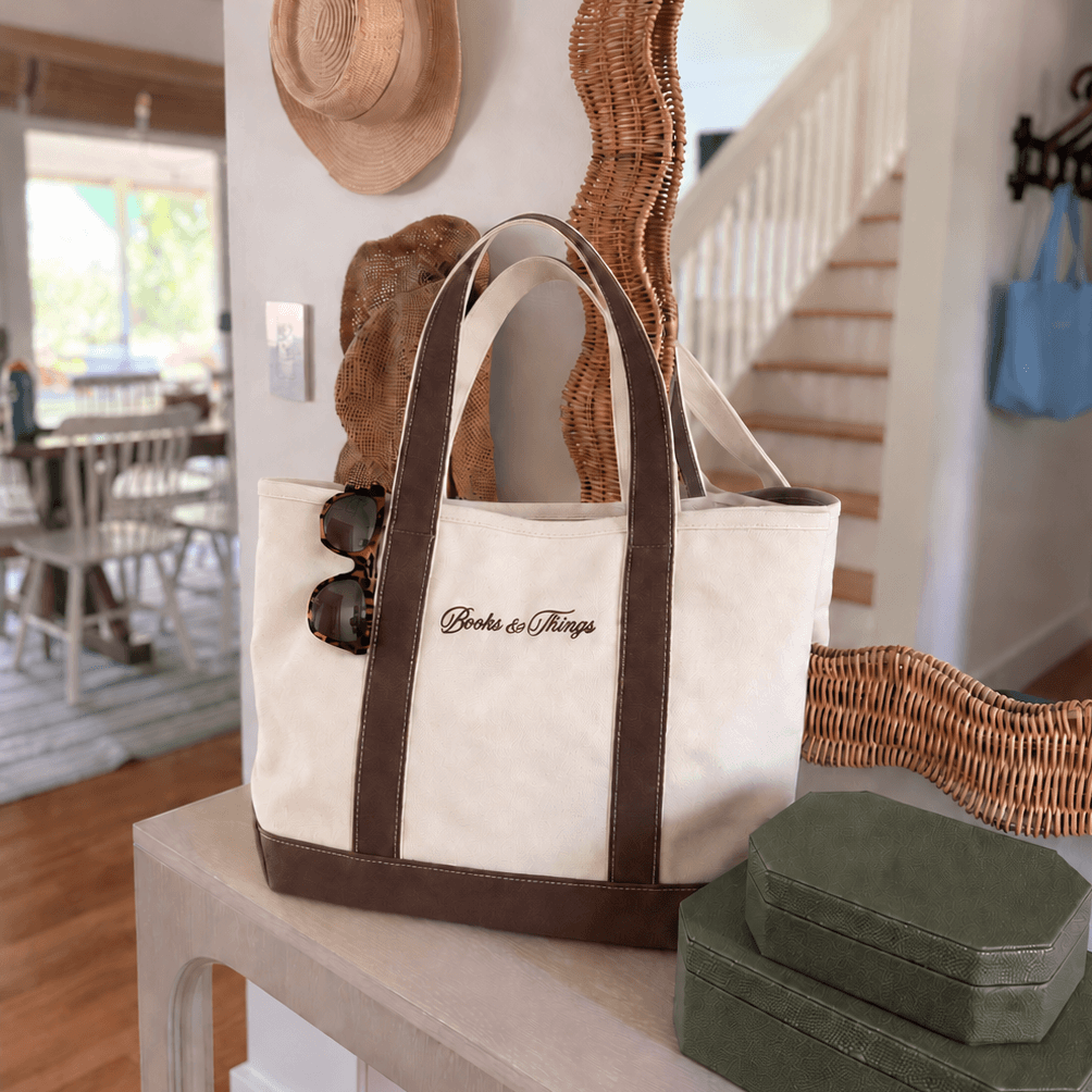 Books & Things Zippered Tote Bag