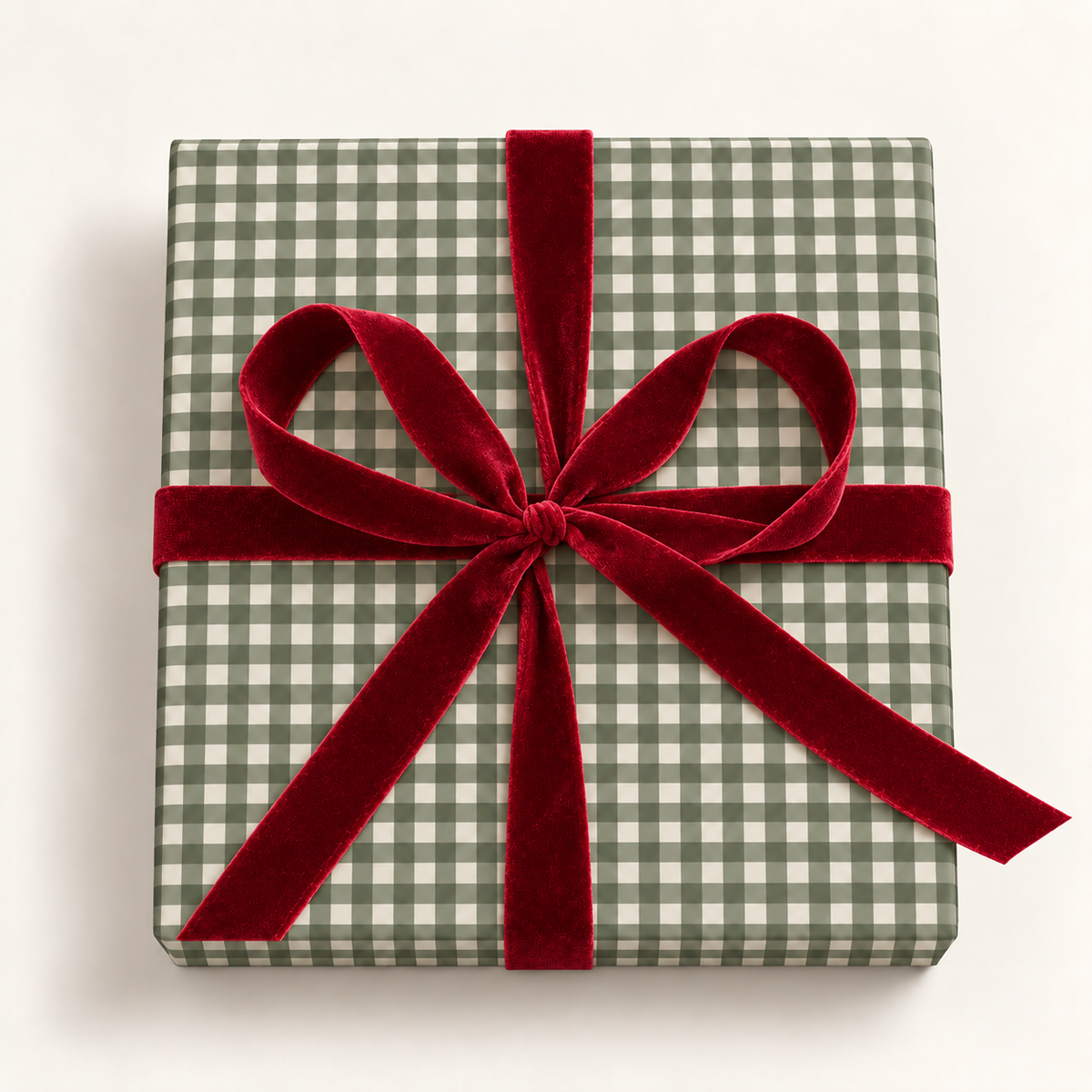 Green Gingham Wrapping Paper