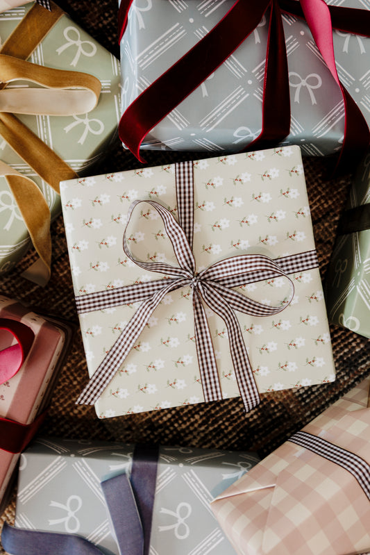 Neutral Tiny Flowers Gift Wrapping Paper