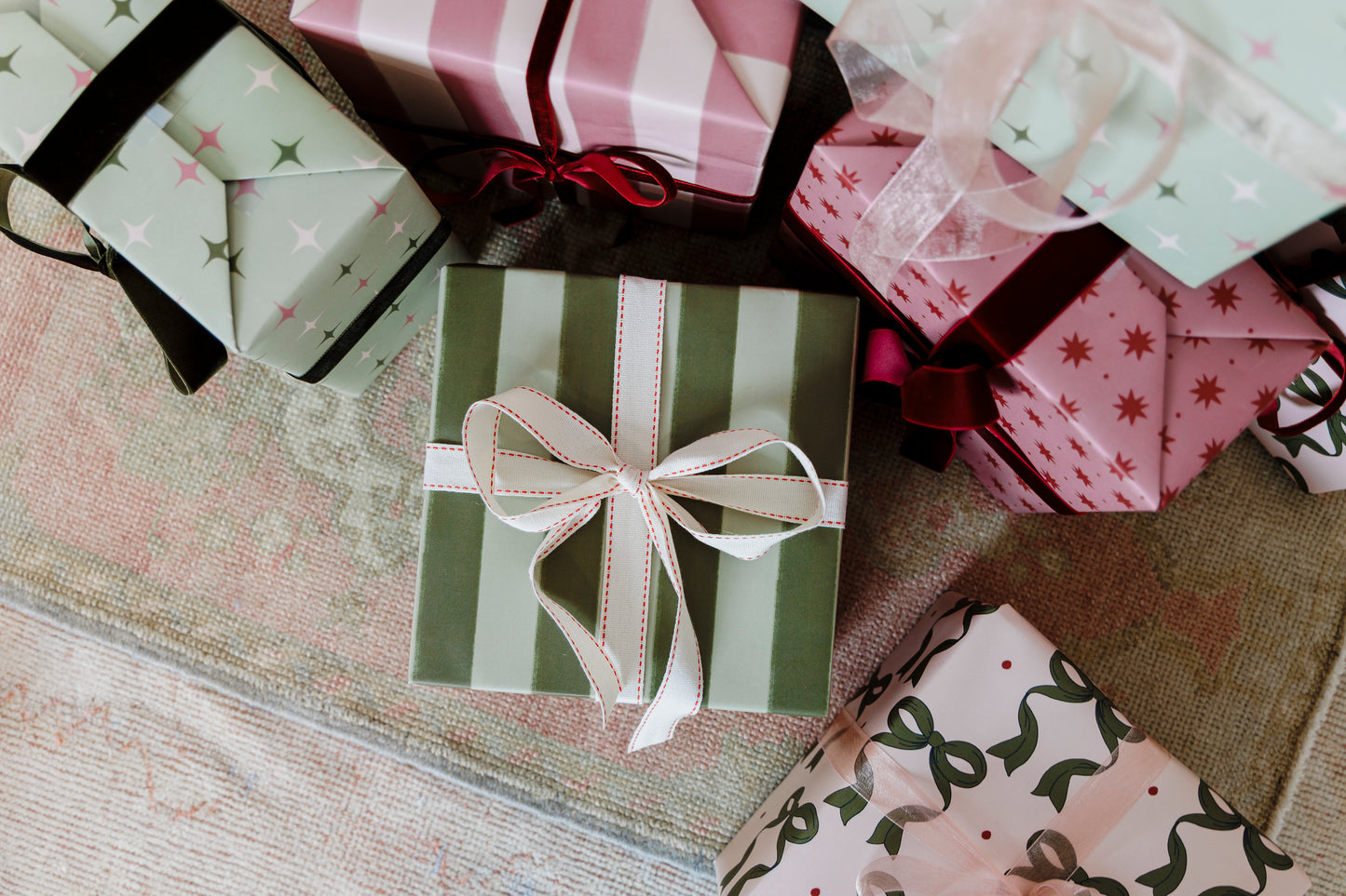 Green Stripe Gift Wrapping Paper