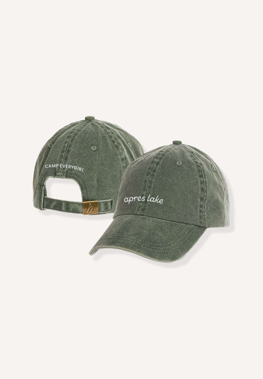 "Apres Lake" Green Washed Baseball Cap