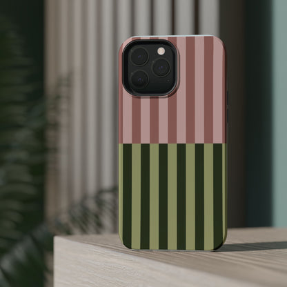 Pink & Green Stripe Phone Case