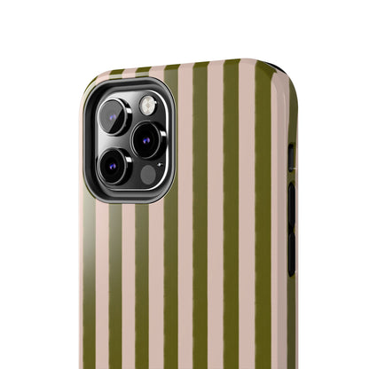 Green & Pink Stripes IPhone Case