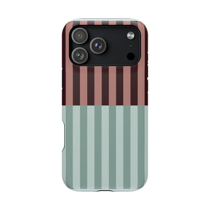 Burgundy and Blue Stripe Phone Case
