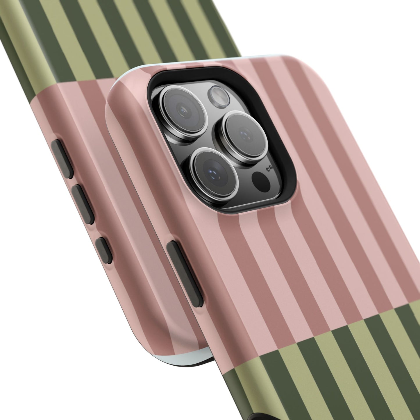 Pink & Green Stripe Phone Case