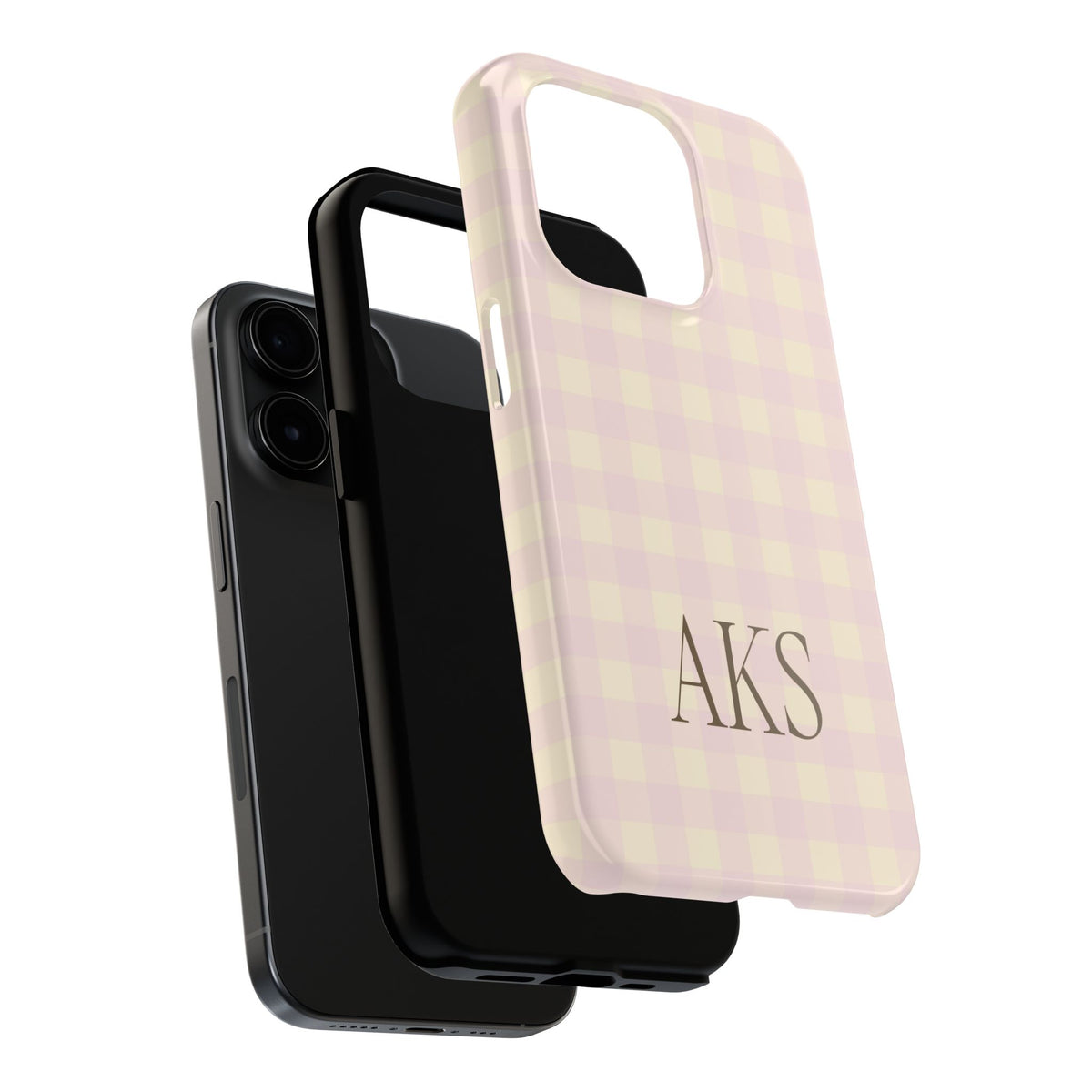 Customizable Pink & Yellow Gingham Phone Case