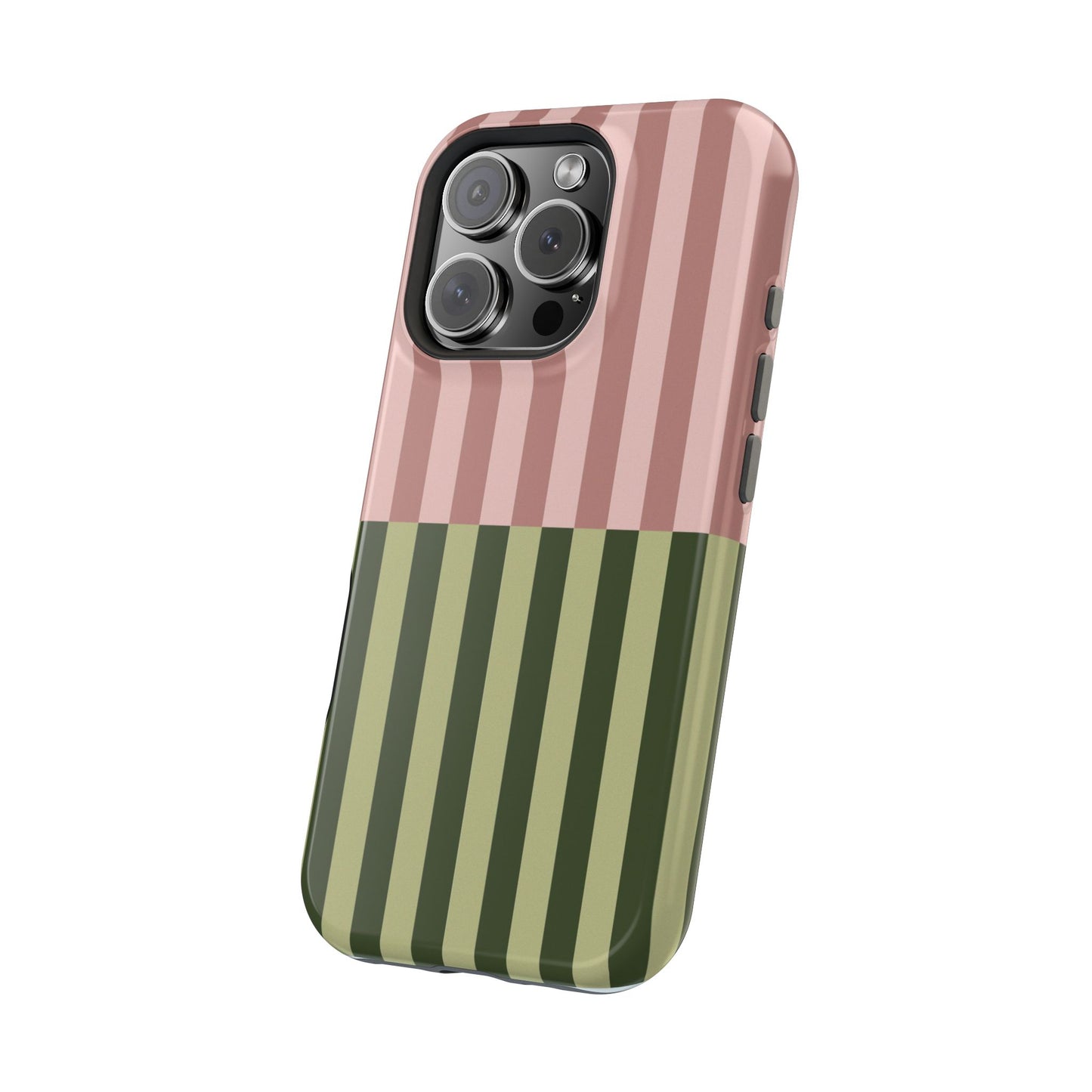 Pink & Green Stripe Phone Case