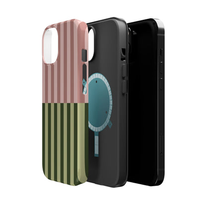 Pink & Green Stripe Phone Case