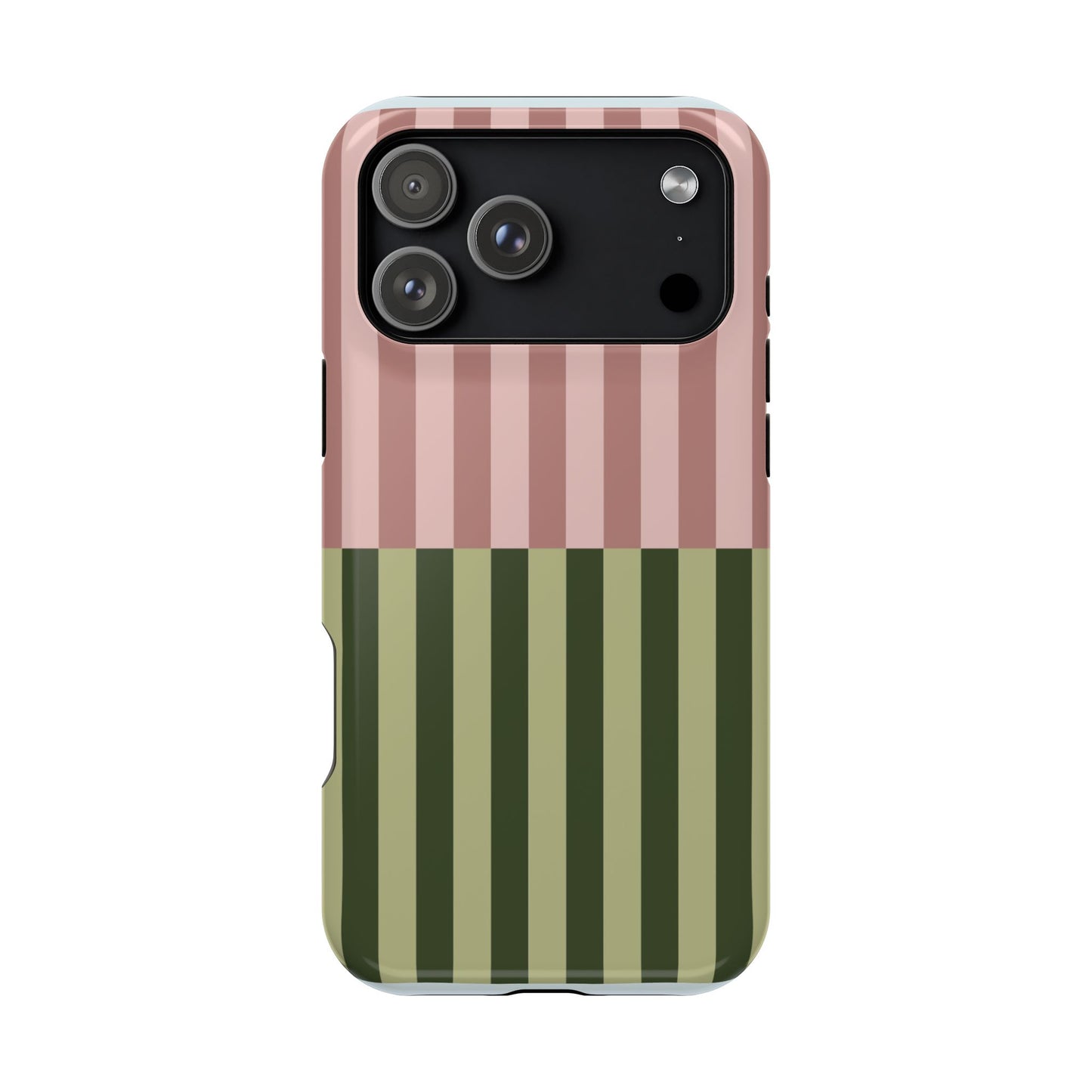 Pink & Green Stripe Phone Case