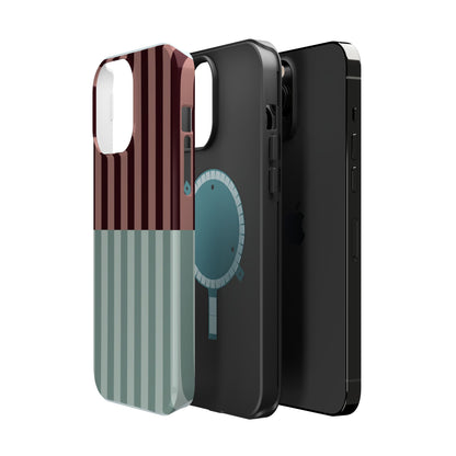 Burgundy and Blue Stripe Phone Case