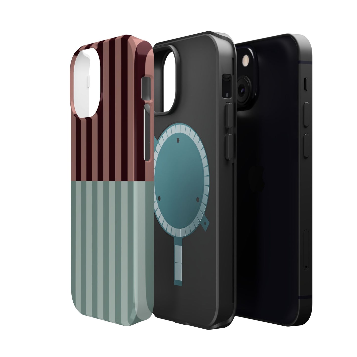 Burgundy and Blue Stripe Phone Case