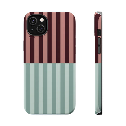 Burgundy and Blue Stripe Phone Case